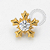 TN1644 Topo Floco de Neve Zirconia Titanio PVD Gold - Imagem 1