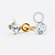 TN1711 Topo Ponto De Luz Com Pingente Cristal Push Pin Titânio PVD Gold - Imagem 1