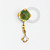 TN1745 Topo Pedra Peridot Sintética Com Pingente Titânio PVD Gold - Imagem 1