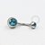 BZ07 Navel Piercing  CZ Aqua Blue Aço 316L - Imagem 1