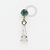 TN1830 Topo Pedra Moss Ágata Pingente Zircônia Titânio ASTM F-136 - Imagem 1