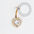 TN1973 Navel Max Coração CZ Luxo Titânio PVD Gold - Imagem 1