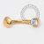 TN2041 Navel Floating CZ Frontal Push Pin Titânio PVD Gold - Imagem 1