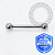 TT36  Barbell Reto 1.6mm Push Pin  Titânio Mill® - Imagem 2