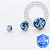 TT39 Topo CZ Azul Safira Prong Flat Rosca Interna Titânio Mill ® - Imagem 3