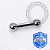TT53  Barbell Reto 2.5mm Rosca Interna Titânio Mill® - Imagem 1