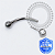 TT57 Microbell Curvo c/ 1 Cristal Push Pin Titânio Mill® - Imagem 1