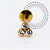 PVD124 Labret Trinity  Flat Zirconias  Aço PVD Gold - Imagem 1