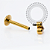 PVD124 Labret Trinity  Flat Zirconias  Aço PVD Gold - Imagem 2