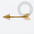 TN2151 Nipple Flecha CZ  Push Pin  Titânio PVD Gold - Imagem 1