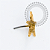 TN2157 Topo Estrela do Mar Push Pin Titânio PVD Gold - Imagem 2