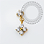 TN2136 Topo CZ Pingente Trevo Push Pin Titânio PVD Gold - Imagem 1