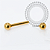 TN2141 Barbell Reto 1.6mm Push Pin Titânio PVD Gold - Imagem 1