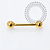 TN2141 Barbell Reto 1.6mm Push Pin Titânio PVD Gold - Imagem 2