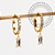 TN2165 Brinco Argola CZ Pingente Baguete Titânio PVD Gold - Imagem 1