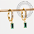 TN2165 Brinco Argola CZ Pingente Baguete Titânio PVD Gold - Imagem 2