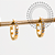 TN2166 Brinco Argola CZ Haste Reta 10mm Titânio PVD Gold - Imagem 1
