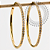 TN2169  Brincos Argola Cravejada 40mm Titânio PVD Gold - Imagem 1