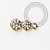 TN2179 Topo Cluster 3 CZ Push Pin Titânio PVD Gold - Imagem 1