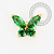 TN2195 Topo Borboleta Detalhada CZ Esmeralda Titânio PVD Gold - Imagem 1