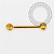 TN2201 Nipple CZ Flat Amarela Push Pin Titânio PVD Gold - Imagem 1