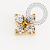 TN2210 Topo Micro Trevo CZ Push Pin Titânio PVD Gold - Imagem 1