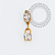 TN2253 Topo Navete Vertical Pingente Push Pin CZ Titânio PVD Gold - Imagem 1