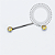 TN2254 Nipple CZ Flat Amarelo Push Pin Unilateral Titânio ASTM F136 - Imagem 4