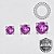 TT66 Topo CZ Rose ProngSet Push Pin Titânio Mill® - Imagem 2