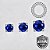 TT68 Topo CZ Safira ProngSet Push Pin Titânio Mill® - Imagem 2