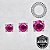 TT69 Topo CZ Rubi ProngSet Push Pin Titânio Mill® - Imagem 2