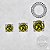 TT70 Topo CZ Peridot ProngSet Push Pin Titânio Mill® - Imagem 2