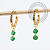 TN2356 Brinco Argola 2 Pingente CZ Verde Titânio PVD Gold - Imagem 1