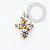 TN2342 Topo Mini Clover CZ Cristal Titânio PVD Gold - Imagem 1