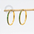 TN2369 Brinco Argola CZ Verde 20mm Titânio PVD Gold - Imagem 1
