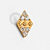 TN2384 Topo Losango CZ Detalhada Titanio PVD Gold - Imagem 1