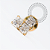 PVD128 Labret Coração CZ Quadrada  Aço PVD Gold - Imagem 1