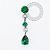 TN2420 Topo CZ Pingente Gota Verde Titânio ASTM F136 - Imagem 1