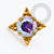 TN2425 Topo Indiano CZ  Push Pin Titânio PVD Gold - Imagem 3