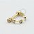 OR14 Argola Haste Reta Zirconias Ouro 18k - Imagem 1
