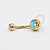 TN483 Navel Tradicional Zirconia Titânio PVD Gold - Imagem 4