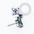 TN2494 Topo Trevo CZ Turmalina Ping.Push Pin Titânio ASTM F136 - Imagem 2