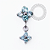 TN2494 Topo Trevo CZ Turmalina Ping.Push Pin Titânio ASTM F136 - Imagem 1