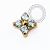 TN2496 Topo Micro Trevo CZ Turmalina Push Pin Titânio PVD Gold - Imagem 1