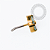 TN2496 Topo Micro Trevo CZ Turmalina Push Pin Titânio PVD Gold - Imagem 2
