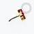 TN2497 Topo Micro Trevo CZ Rubi Push Pin Titânio PVD Gold - Imagem 2