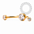 TN2498 Navel CZ Pingente Flat Titânio PVD Gold - Imagem 1
