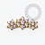 TN2511 Topo Cluster Trio de Flores CZ  Titânio PVD Gold - Imagem 1
