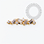 TN2513 Topo Cluster Mini Baguetes CZ  Titânio PVD Gold - Imagem 1