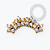 TN2517 Topo Cluster 4 Flores CZ  Titânio PVD Gold - Imagem 1